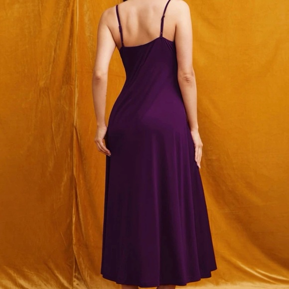 Purple - Lace trim cami night dress - Picture 3 of 3